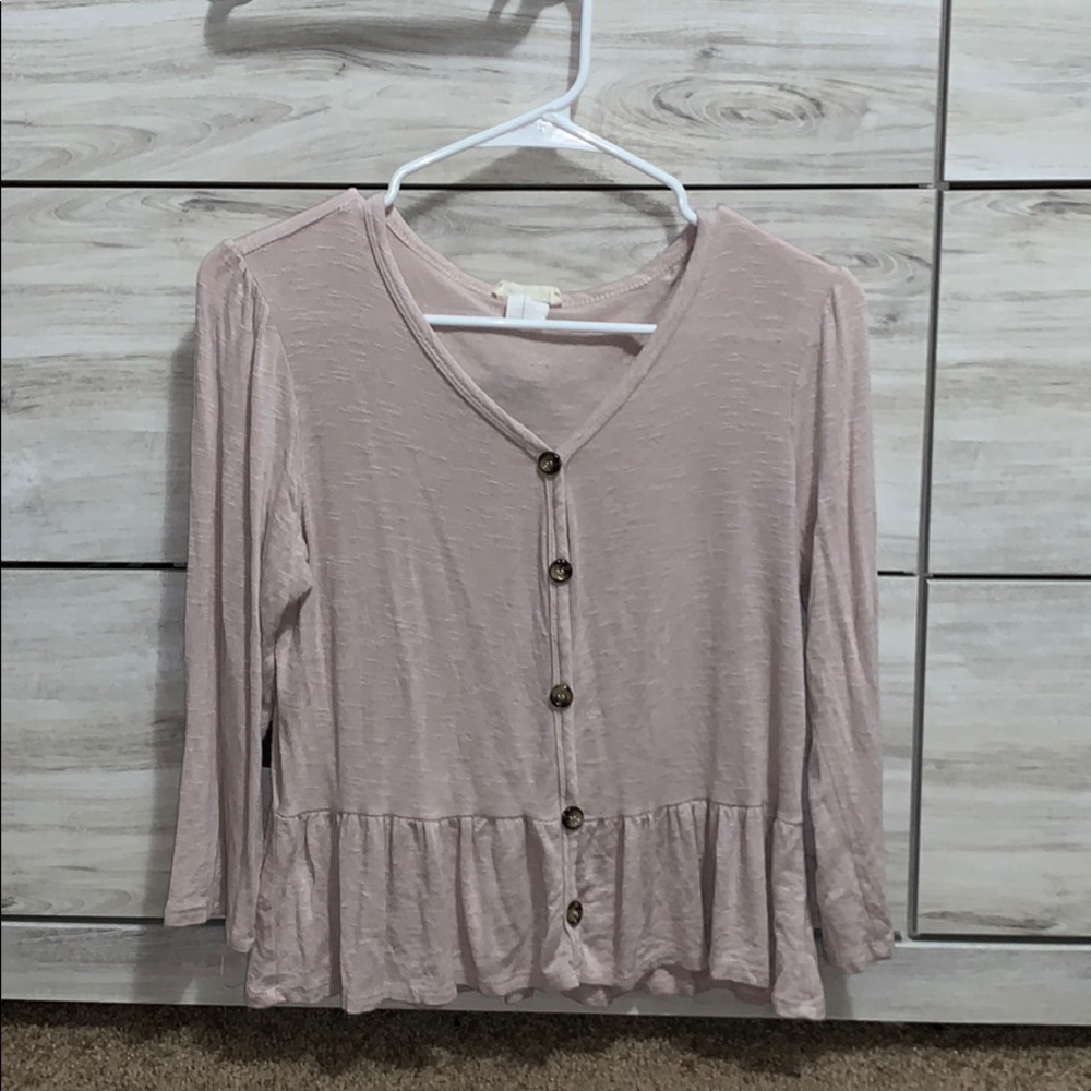 pink 3 quarter sleeve crop top